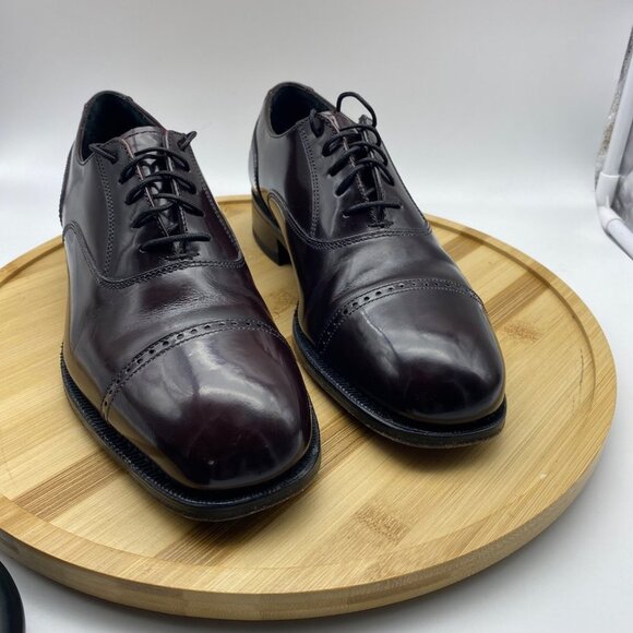 Florsheim‎ Men Burgundy Leather Cap Toe Oxford Lexington Dress Shoes Sz 7 main image 6